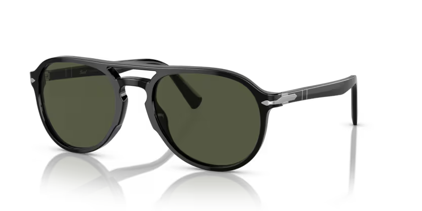 Persol Men's Pilot Sunglasses Black Frame Green Lens PO3235S 95/31