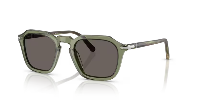 Persol Square Sunglasses Green Frame Grey Lens PO3292S 1226B1