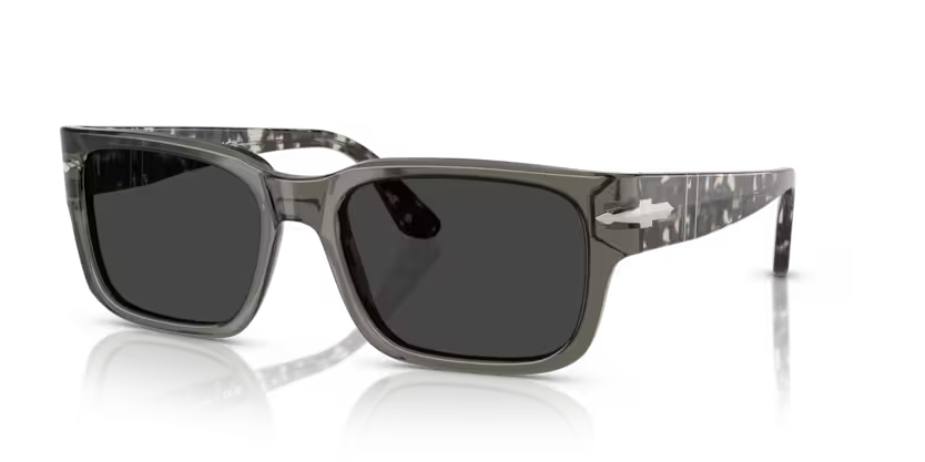 Persol Men's Rectangle Sunglasses Smoke Frame Polar Black Lens PO3315S 121948