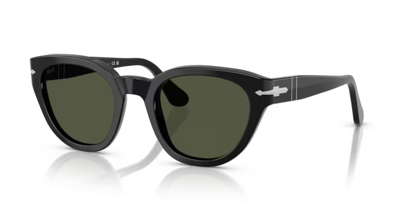 Persol Butterfly Sunglasses Black Frame Green Lens PO3379S 95/31