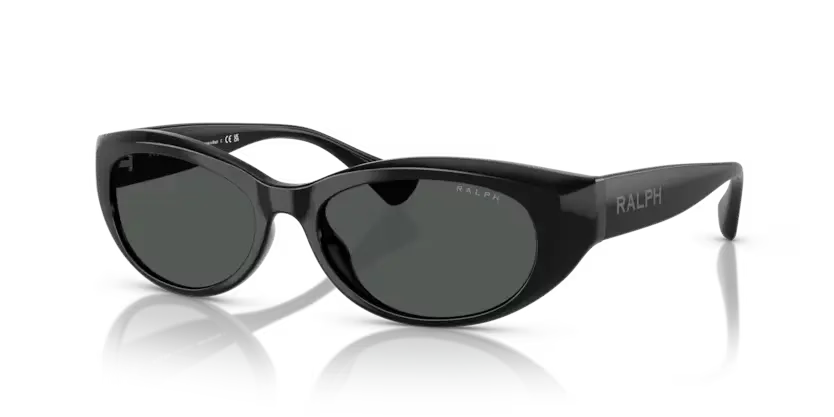 Ralph by Ralph Lauren Oval Sunglasses Shiny Black RA5327U 500187