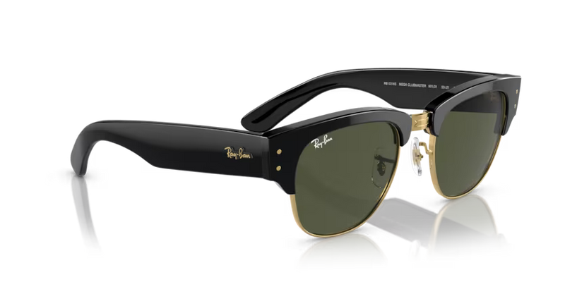 Ray-Ban Mega Clubmaster Sunglasses Black Frame Green Lens RB0316S 901/31