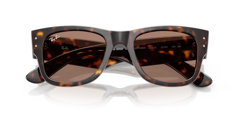 Ray-Ban Mega Wayfarer Sunglasses Havana Frame Light Violet Lens RB0840S 902/1A