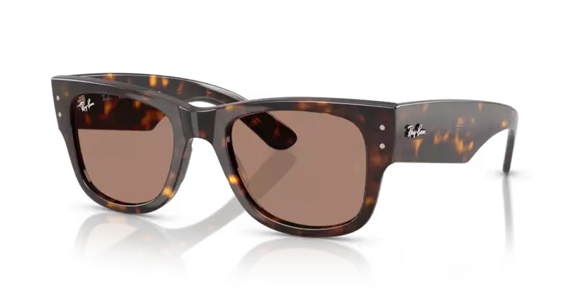 Ray-Ban Mega Wayfarer Sunglasses Havana Frame Light Violet Lens RB0840S 902/1A