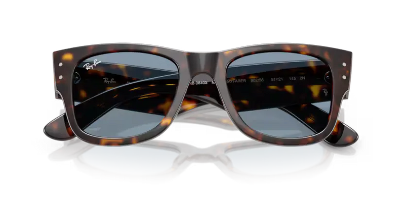 Ray-Ban Mega Wayfarer Sunglasses Havana Frame Blue Lens RB0840S 902/56