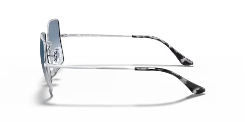Ray-Ban Square Sunglasses Silver with Clear Gradient Blue Lens RB1971 91493F