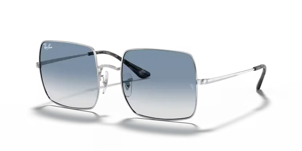 Ray-Ban Square Sunglasses Silver with Clear Gradient Blue Lens RB1971 91493F