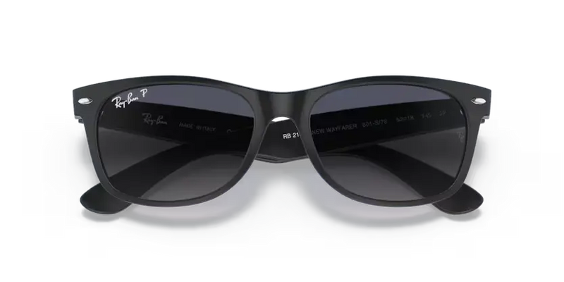 Ray-Ban New Wayfarer Sunglasses Matte Black Blue Frame RB2132 601S78