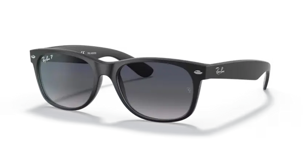 Ray-Ban New Wayfarer Sunglasses Matte Black Blue Frame RB2132 601S78