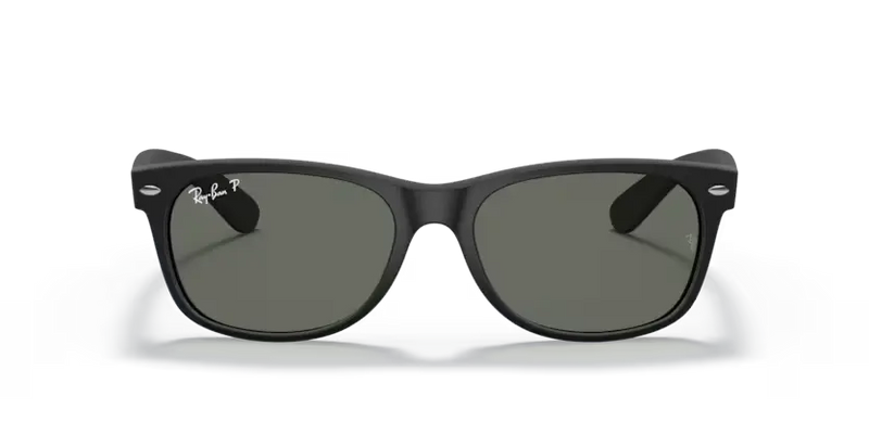 Ray-Ban New Wayfarer Sunglasses Rubber Black Frame Polarised RB2132 622/58