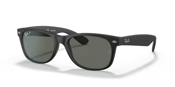Ray-Ban New Wayfarer Sunglasses Rubber Black Frame Polarised RB2132 622/58