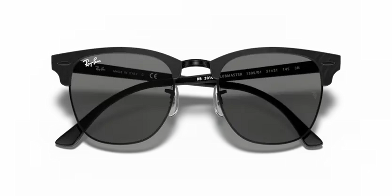 Ray-Ban Clubmaster Sunglasses Black Frame Dark Grey Lens RB3016 1305B1