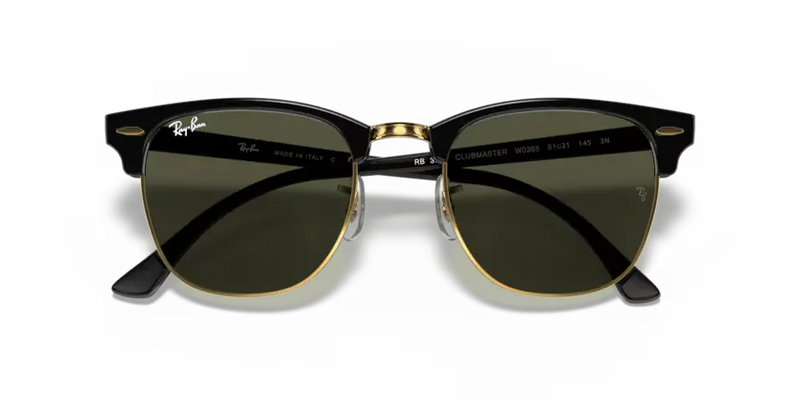 Ray-Ban Clubmaster Sunglasses Black Frame Green Lens RB3016 W0365