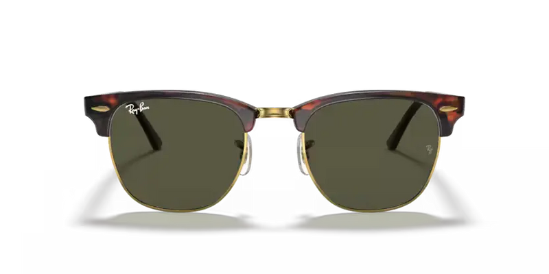 Ray-Ban Clubmaster Sunglasses Tortoise Frame Green Lens RB3016 W0366