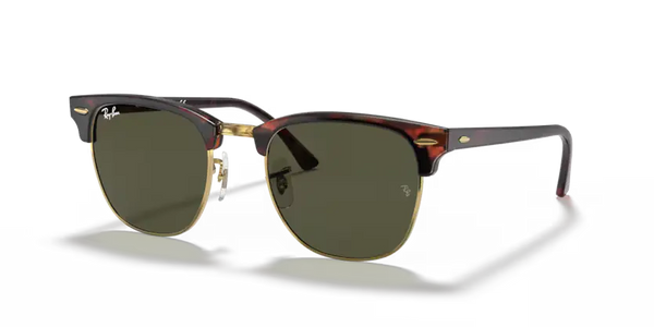 Ray-Ban Clubmaster Sunglasses Tortoise Frame Green Lens RB3016 W0366