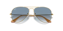 Ray-Ban Aviator Sunglasses Arista Frame Gradient Blue Lens RB3025 001/3F