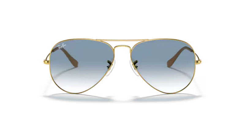 Ray-Ban Aviator Sunglasses Arista Frame Gradient Blue Lens RB3025 001/3F