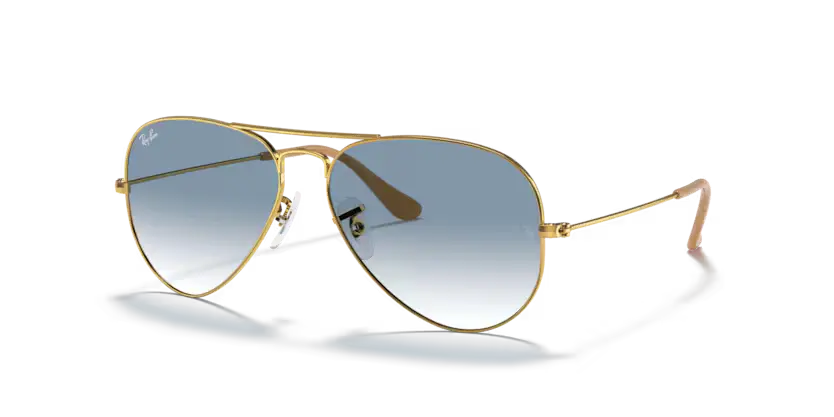 Ray-Ban Aviator Sunglasses Arista Frame Gradient Blue Lens RB3025 001/3F