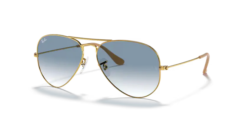 Ray-Ban Aviator Sunglasses Arista Frame Gradient Blue Lens RB3025 001/3F
