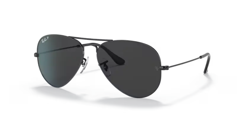 Ray-Ban Aviator Sunglasses Black Frame Black Lens RB3025 002/48