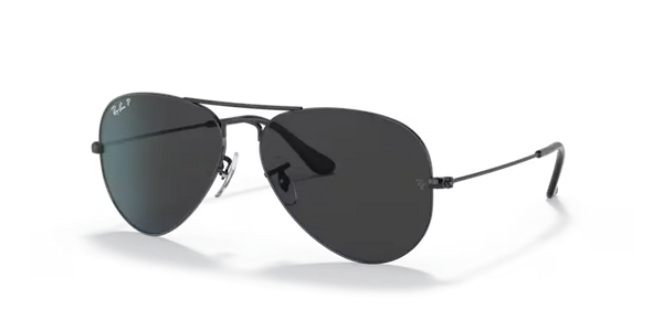 Ray-Ban Aviator Sunglasses Black Frame Black Lens RB3025 002/48