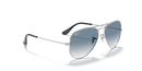 Ray-Ban Aviator Sunglasses Silver Frame Clear Gradient Blue Lens RB3025 003/3F