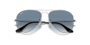 Ray-Ban Aviator Sunglasses Silver Frame Clear Gradient Blue Lens RB3025 003/3F