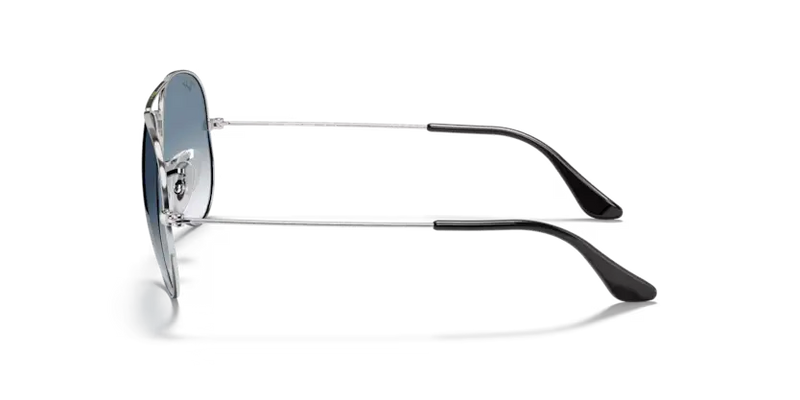Ray-Ban Aviator Sunglasses Silver Frame Clear Gradient Blue Lens RB3025 003/3F