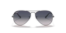 Ray-Ban Aviator Sunglasses Gunmetal Frame Blue/Grey Lens RB3025 004/78