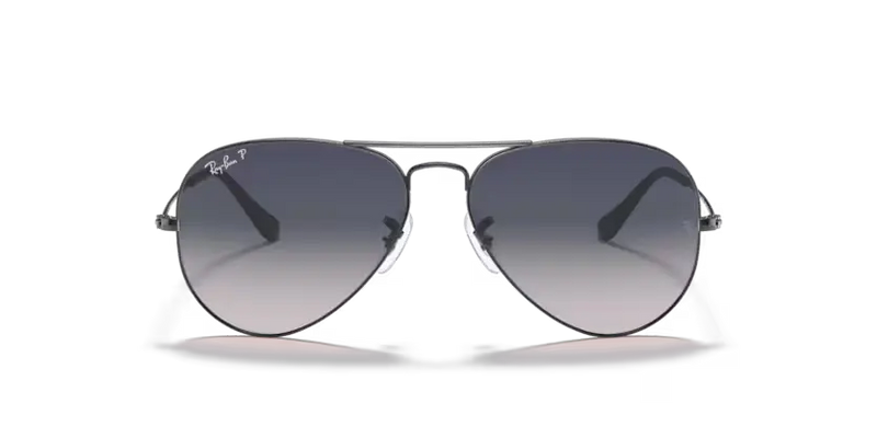 Ray-Ban Aviator Sunglasses Gunmetal Frame Blue/Grey Lens RB3025 004/78