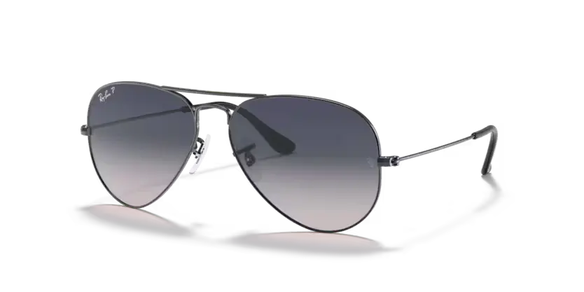 Ray-Ban Aviator Sunglasses Gunmetal Frame Blue/Grey Lens RB3025 004/78