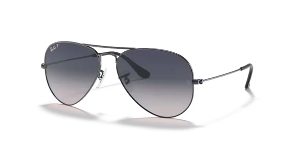 Ray-Ban Aviator Sunglasses Gunmetal Frame Blue/Grey Lens RB3025 004/78
