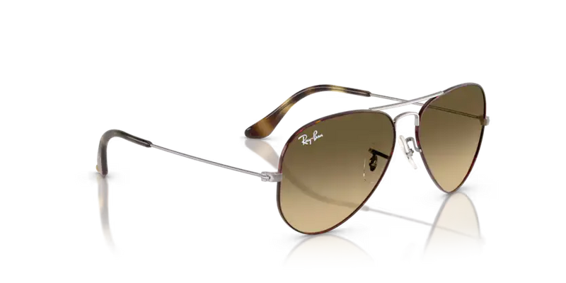 Ray-Ban Aviator Sunglasses Havana Gunmetal Frame Brown Vintage Lens RB3025 92700A
