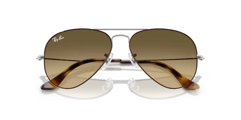 Ray-Ban Aviator Sunglasses Havana Gunmetal Frame Brown Vintage Lens RB3025 92700A