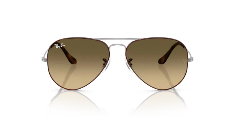 Ray-Ban Aviator Sunglasses Havana Gunmetal Frame Brown Vintage Lens RB3025 92700A