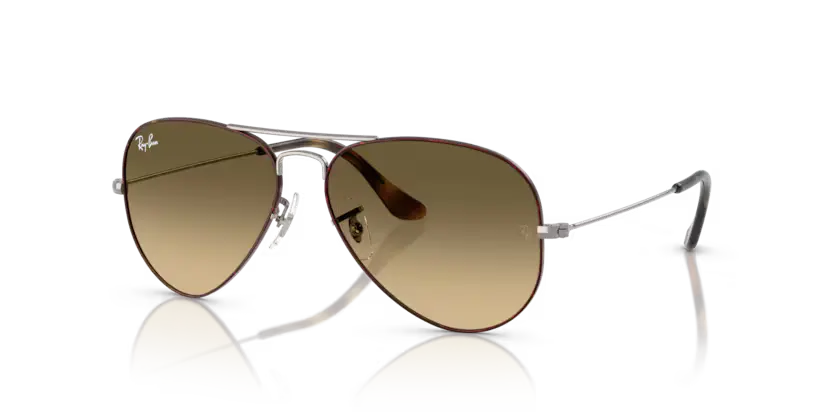 Ray-Ban Aviator Sunglasses Havana Gunmetal Frame Brown Vintage Lens RB3025 92700A