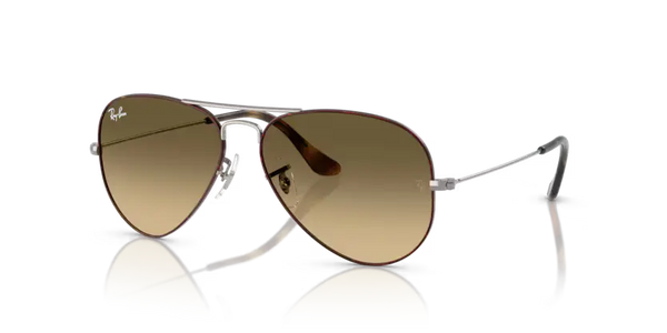 Ray-Ban Aviator Sunglasses Havana Gunmetal Frame Brown Vintage Lens RB3025 92700A