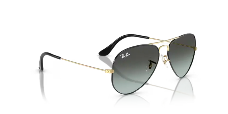 Ray-Ban Aviator Sunglasses Black Arista Frame Blue Vintage Lens RB3025 9271GK