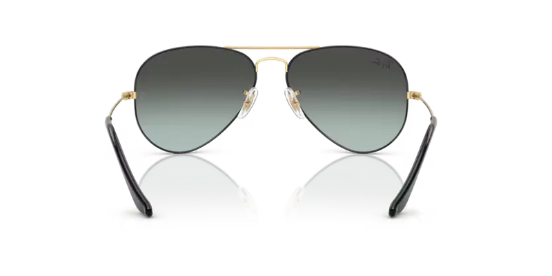 Ray-Ban Aviator Sunglasses Black Arista Frame Blue Vintage Lens RB3025 9271GK