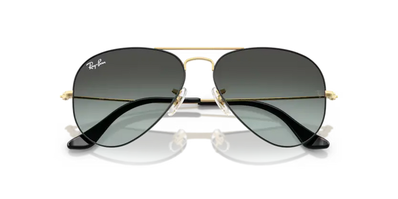 Ray-Ban Aviator Sunglasses Black Arista Frame Blue Vintage Lens RB3025 9271GK
