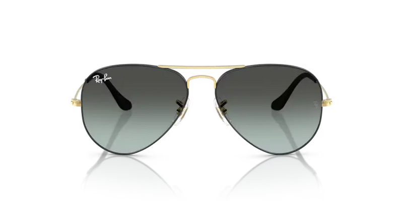 Ray-Ban Aviator Sunglasses Black Arista Frame Blue Vintage Lens RB3025 9271GK