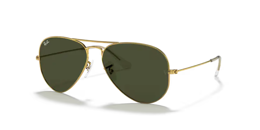 Ray-Ban Aviator Sunglasses Arista Frame Green Lens RB3025 L0205