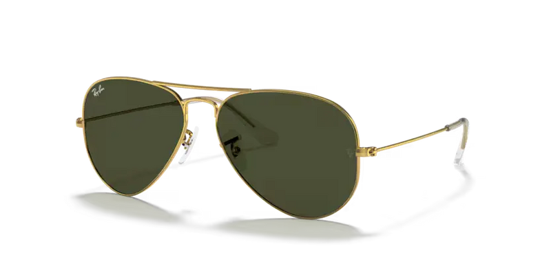 Ray-Ban Aviator Sunglasses Arista Frame Green Lens RB3025 L0205
