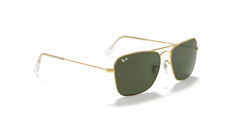 Ray-Ban Caravan Sunglasses Arista with Green Lens RB3136 001