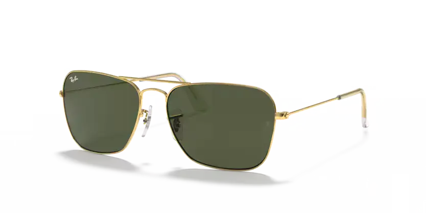 Ray-Ban Caravan Sunglasses Arista with Green Lens RB3136 001