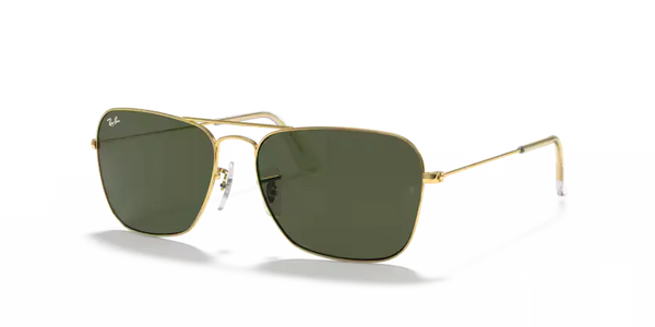 Ray-Ban Caravan Sunglasses Arista with Green Lens RB3136 001