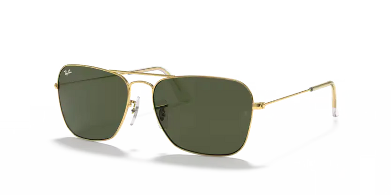 Ray-Ban Caravan Sunglasses Arista with Green Lens RB3136 001