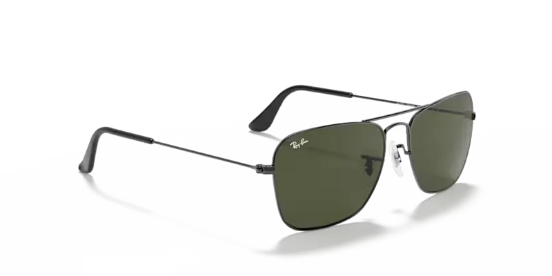 Ray-Ban Caravan Sunglasses Gunmetal with Green Lens RB3136 004