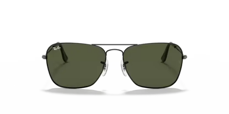 Ray-Ban Caravan Sunglasses Gunmetal with Green Lens RB3136 004
