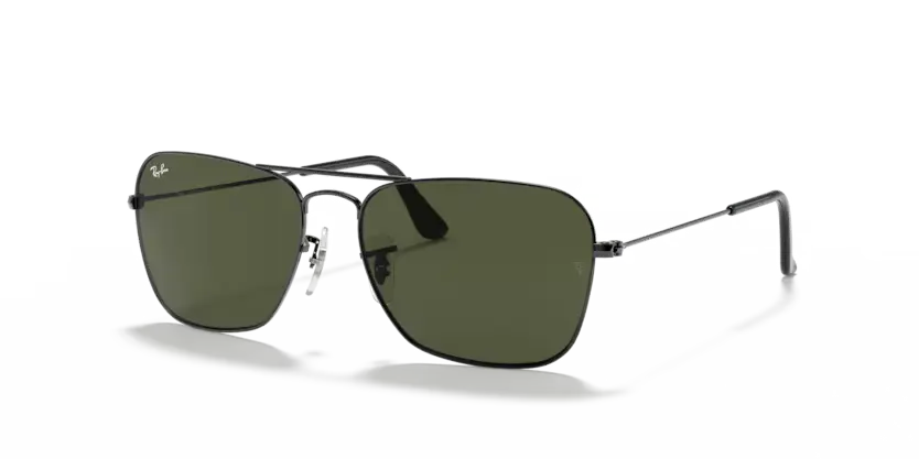 Ray-Ban Caravan Sunglasses Gunmetal with Green Lens RB3136 004